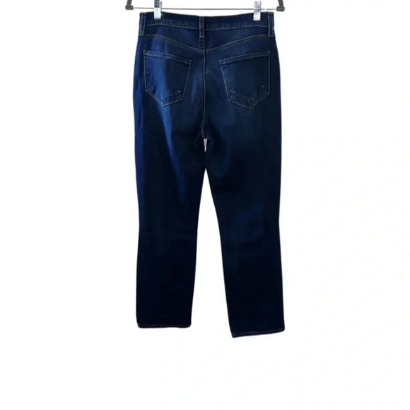 L'Agence Shane Distressed Mid Rise Slouchy Straight Jeans Dark Wash Size 26 - Picture 5 of 8